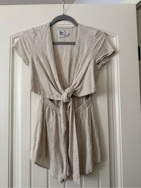 Princess Polly Linen Tie-Front Romper